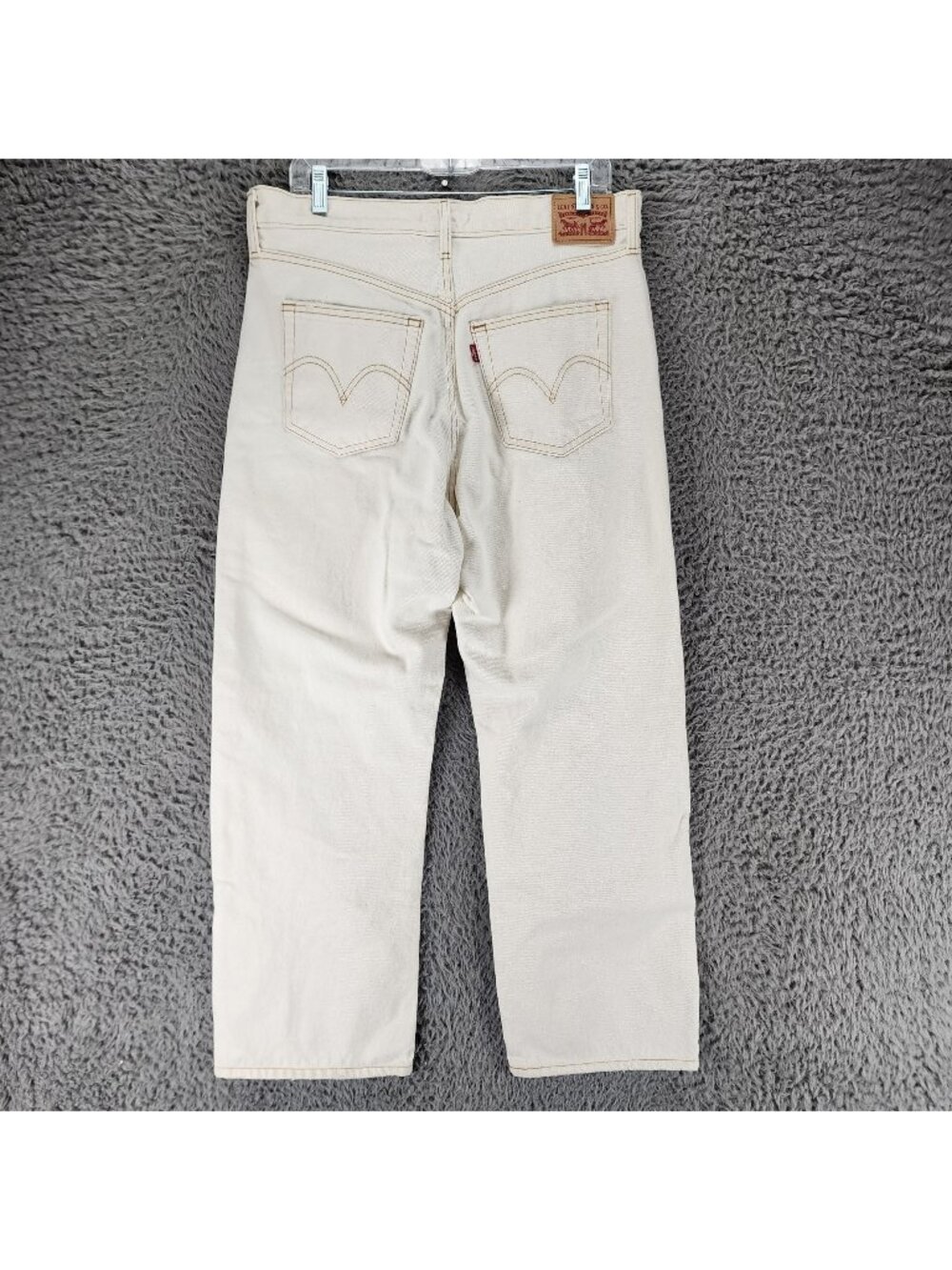 Levi's Jeans Womens 31 Wing Hing Snap Ribcage Straight Ankle Cream Cotton
